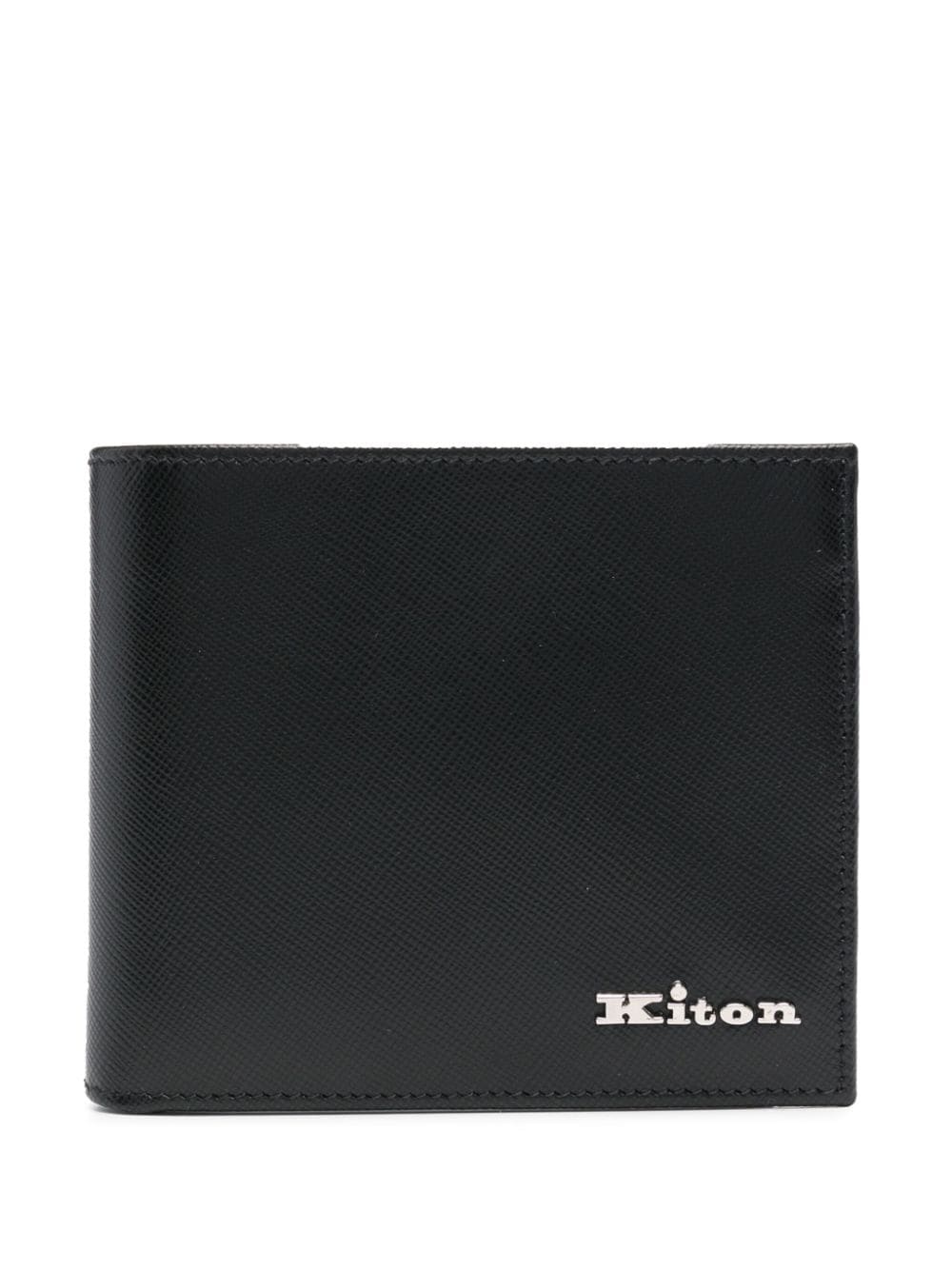 Kiton logo-lettering leather wallet - Black von Kiton