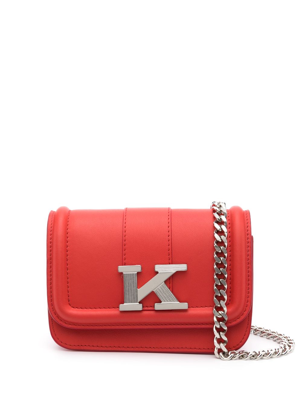 Kiton logo-plaque leather mini bag - Red von Kiton