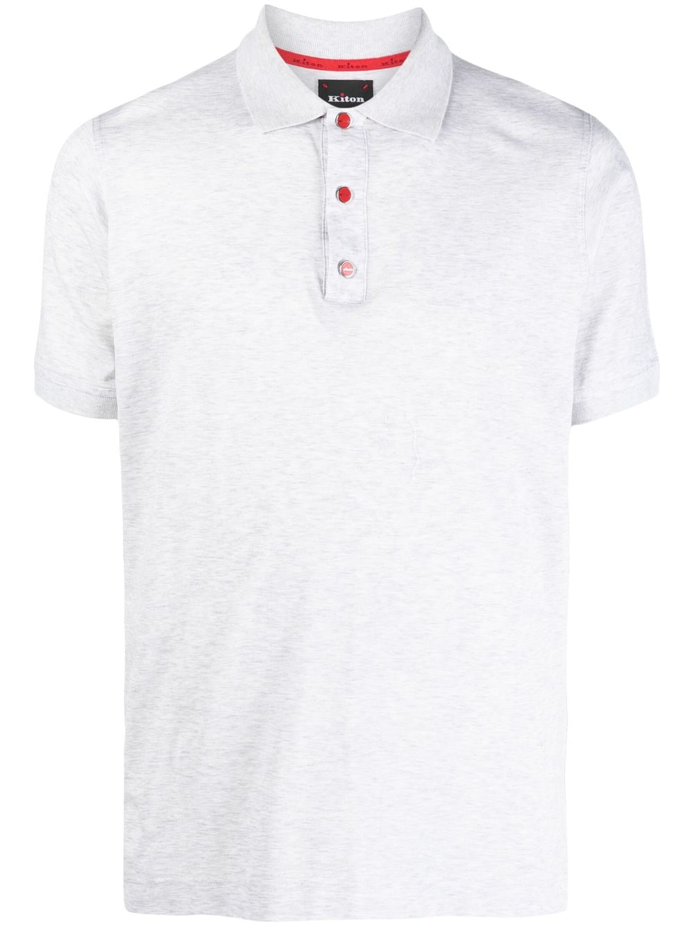 Kiton logo-print button polo shirt - Grey von Kiton