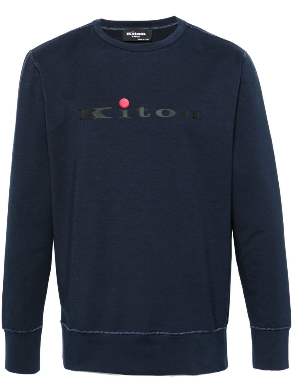 Kiton logo-print cotton blend sweatshirt - Blue von Kiton