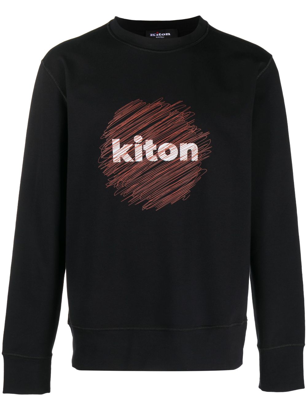 Kiton logo-print stretch-cotton sweatshirt - Black von Kiton