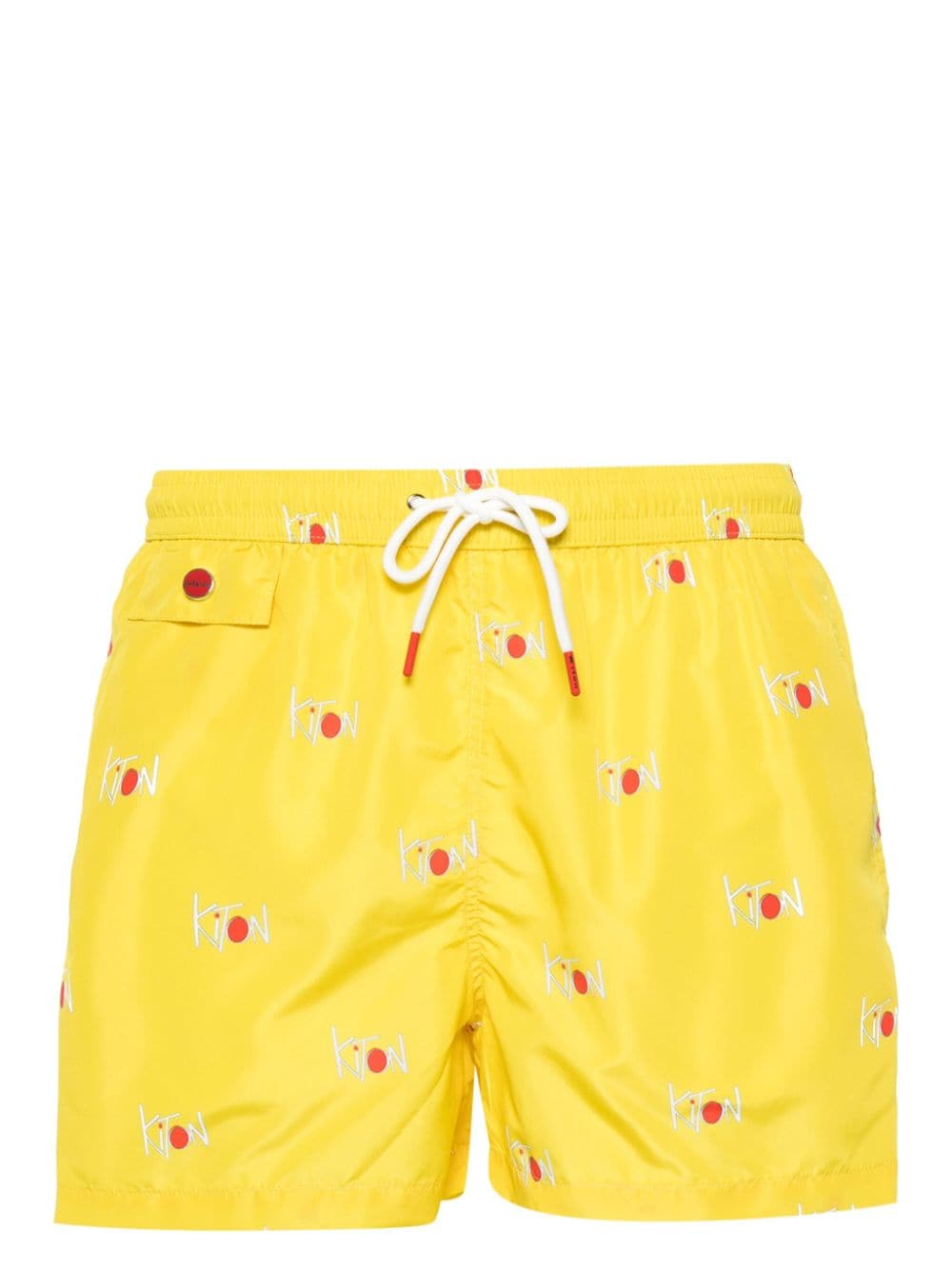 Kiton logo-print swim shorts - Yellow von Kiton