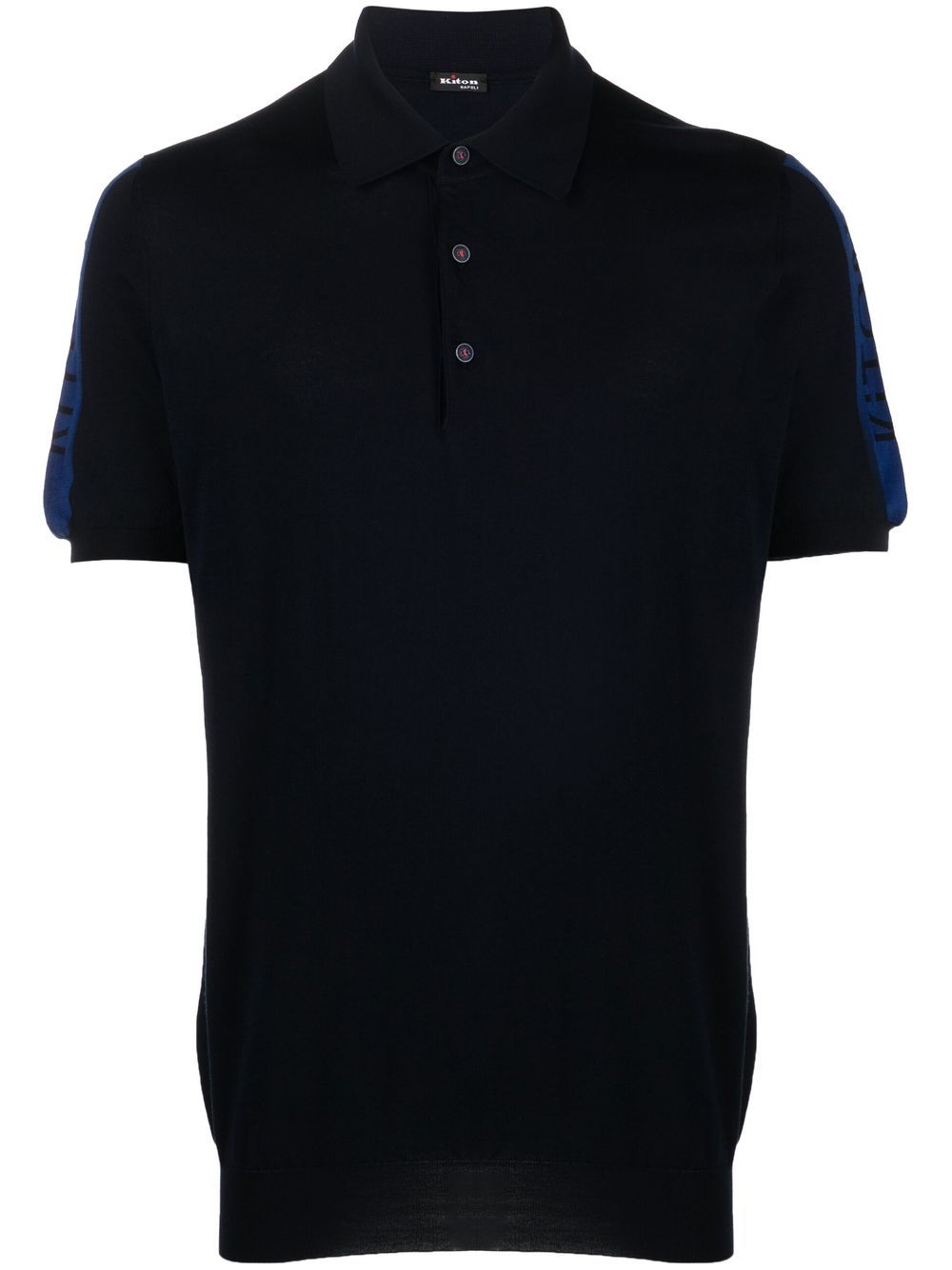 Kiton logo-tape polo shirt - Blue von Kiton