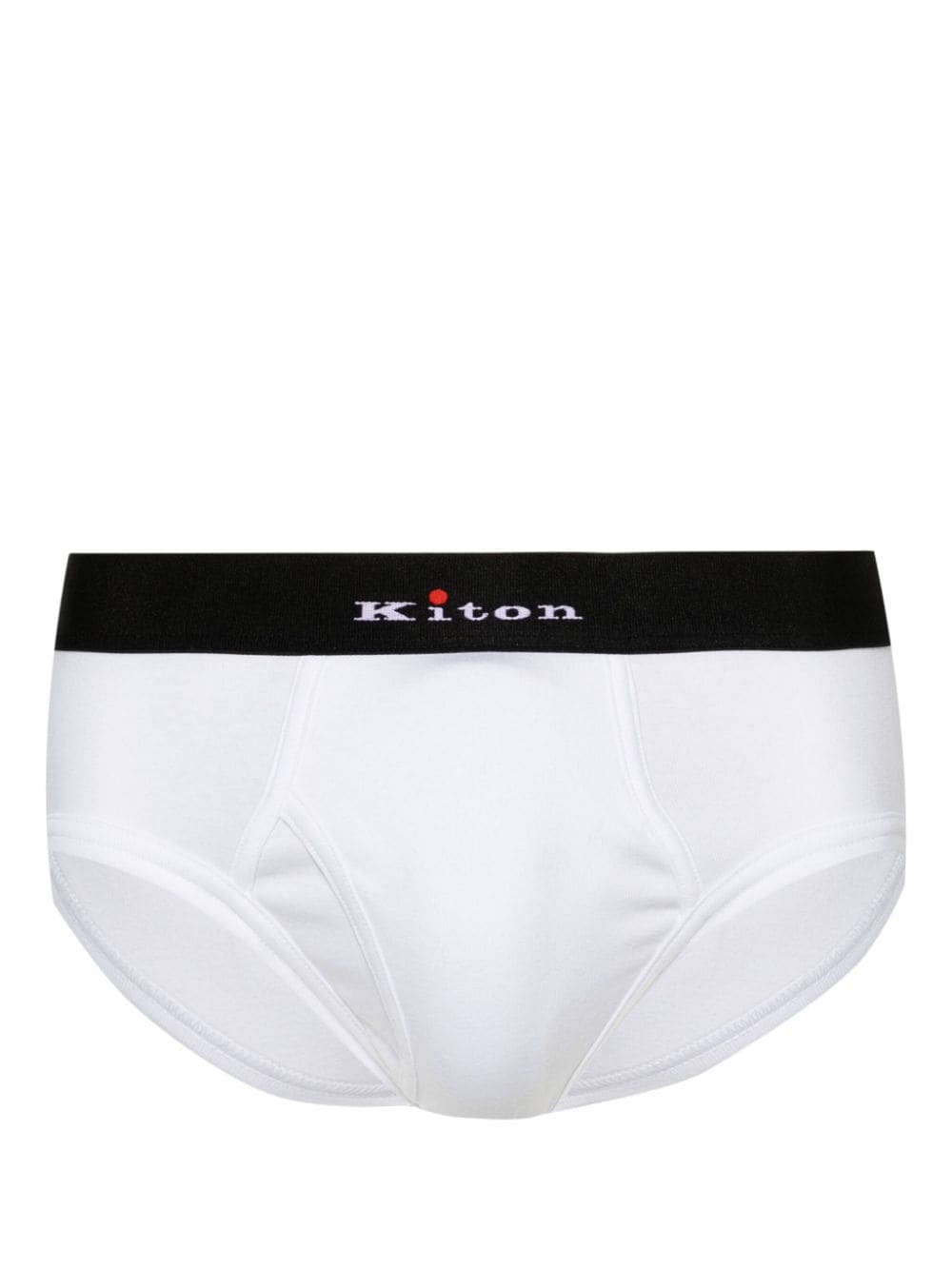Kiton logo-waistband cotton briefs - White von Kiton