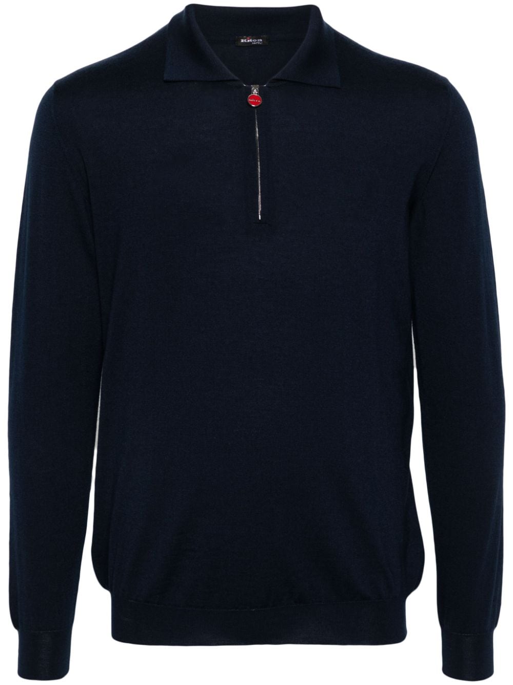 Kiton long sleeve cashmere silk polo shirt - Blue von Kiton