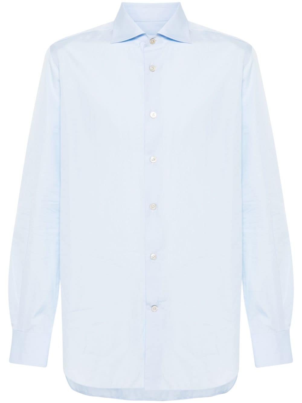 Kiton poplin cotton shirt - Blue von Kiton