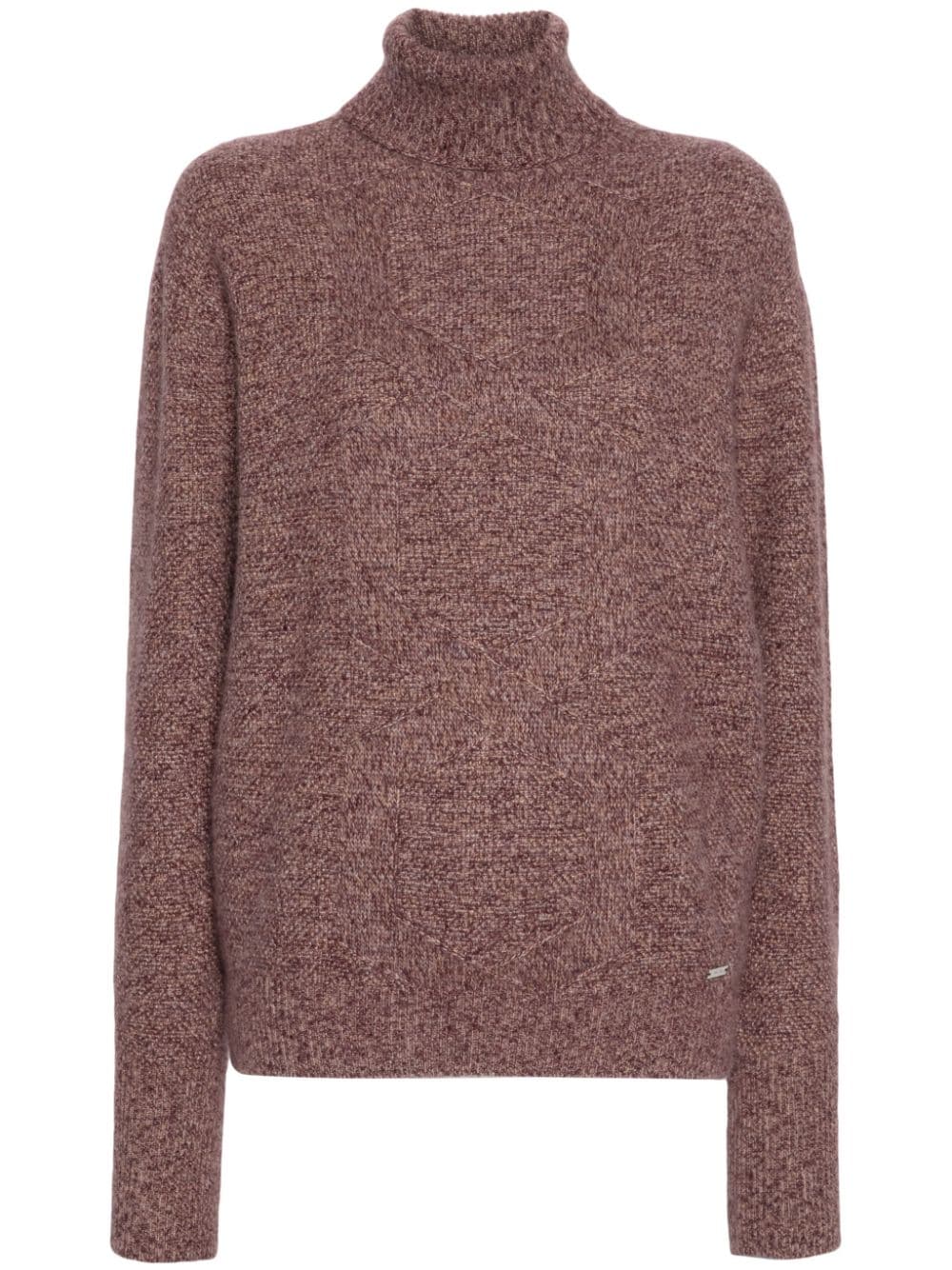 Kiton roll-neck speckle-knit jumper - Red von Kiton