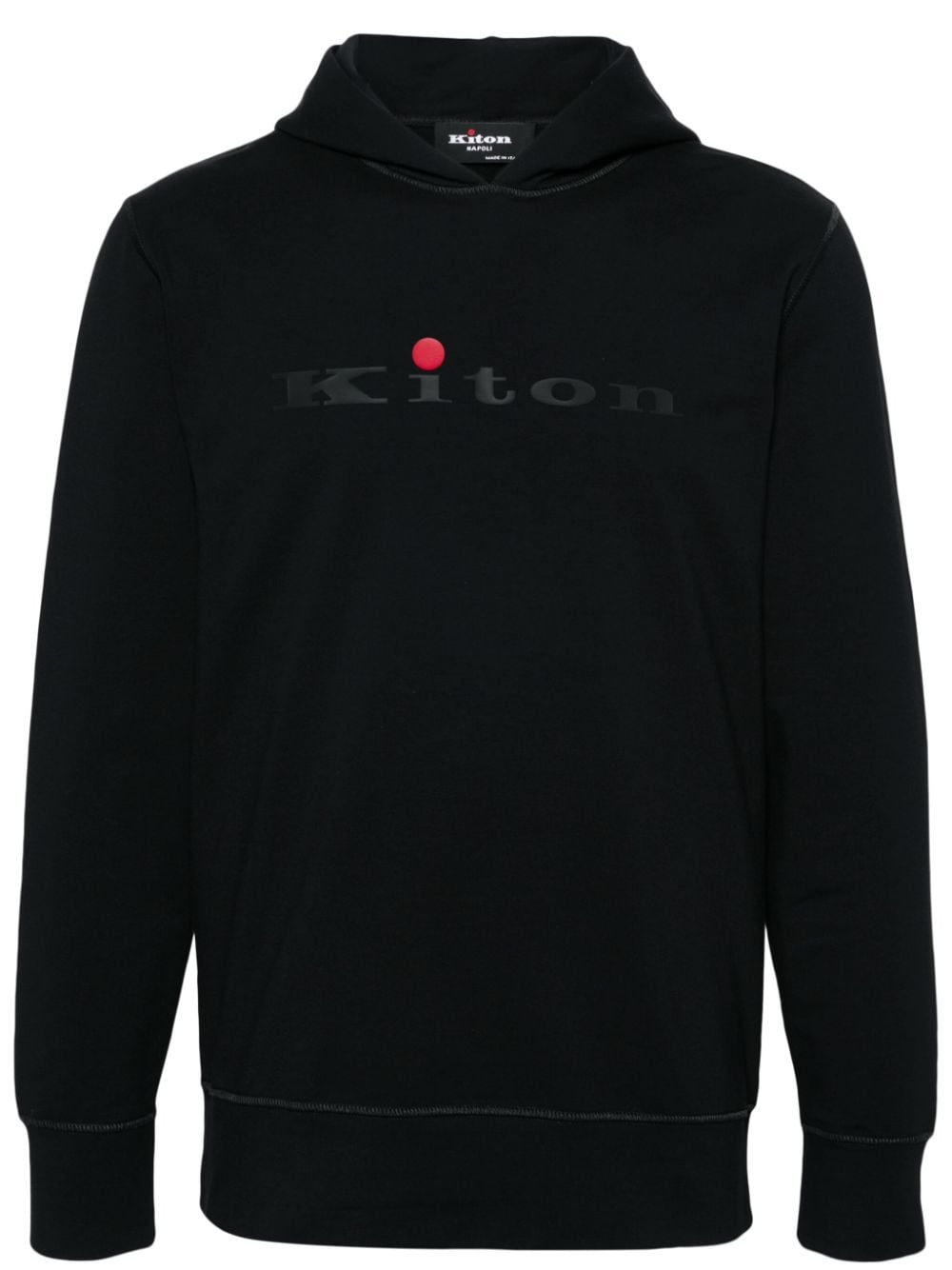 Kiton rubberised-logo hoodie - Black von Kiton