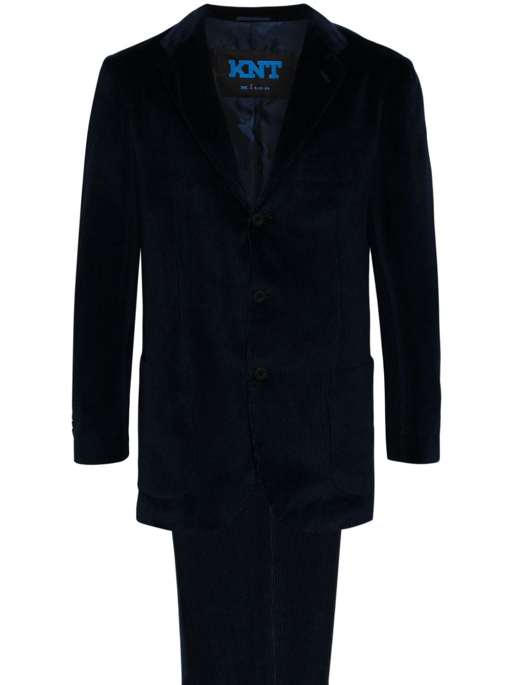 Kiton single-breasted corduroy suit - Blue von Kiton