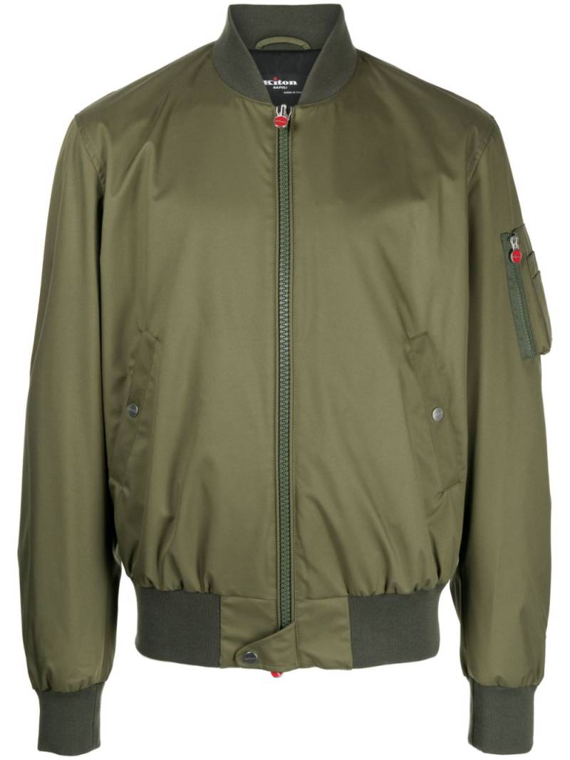 Kiton sleeve pocket bomber jacket - Green von Kiton