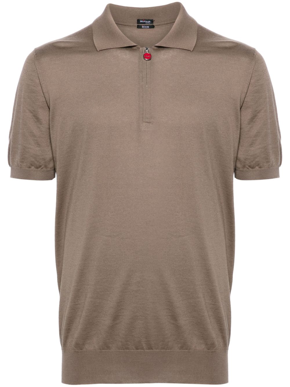 Kiton zip-up cotton polo shirt - Brown von Kiton