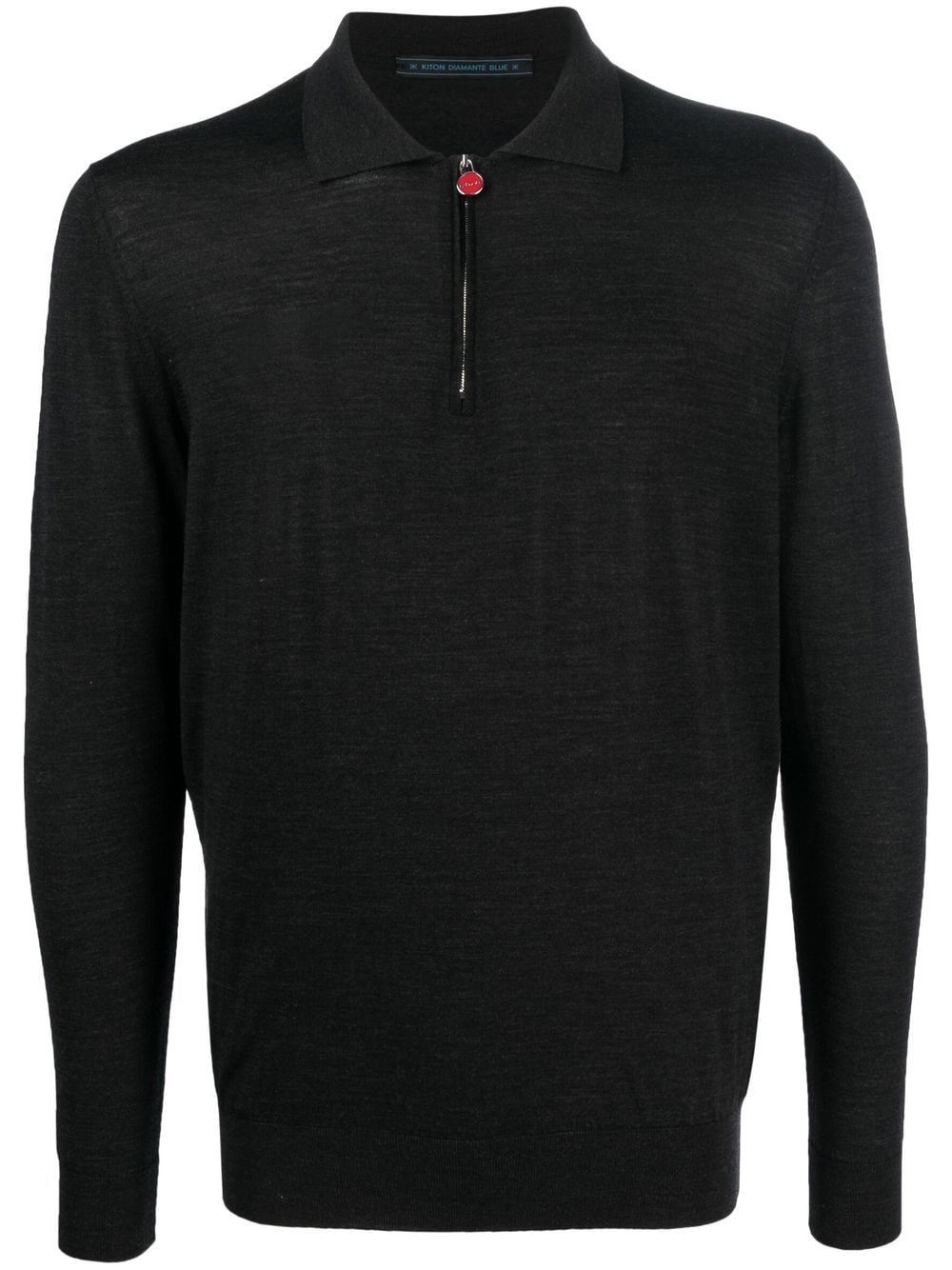 Kiton zip-up wool polo shirt - Black von Kiton