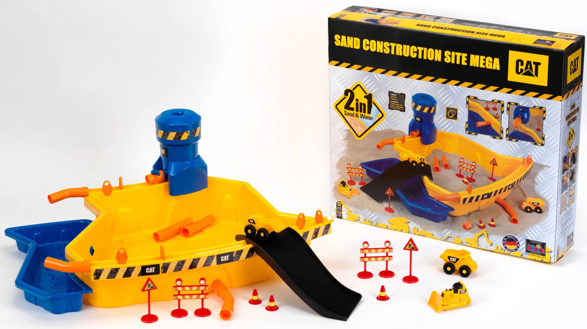 Klein Spielzeug-Radlader »Caterpilar CAT Sandbaustelle Mega«, (Set, 28 tlg.) von Klein