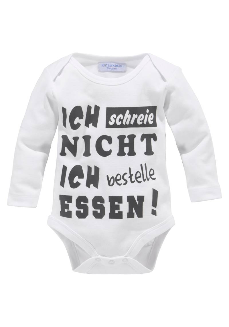 KIDSWORLD Langarmbody »Ich schreie nicht, ich bestelle Essen«, aus Bio-Baumwolle von KIDSWORLD