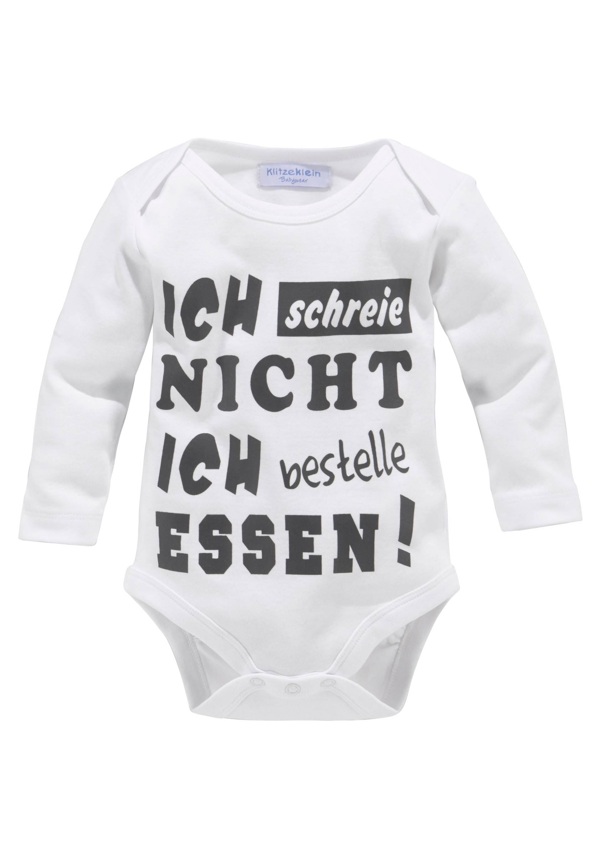 KIDSWORLD Langarmbody »Ich schreie nicht, ich bestelle Essen«, aus Bio-Baumwolle von KIDSWORLD