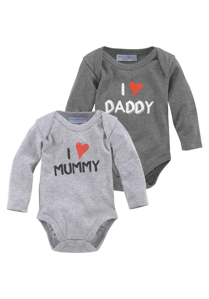 Klitzeklein Langarmbody »Mummy & Daddy«, (Packung, 2 tlg.) von Klitzeklein