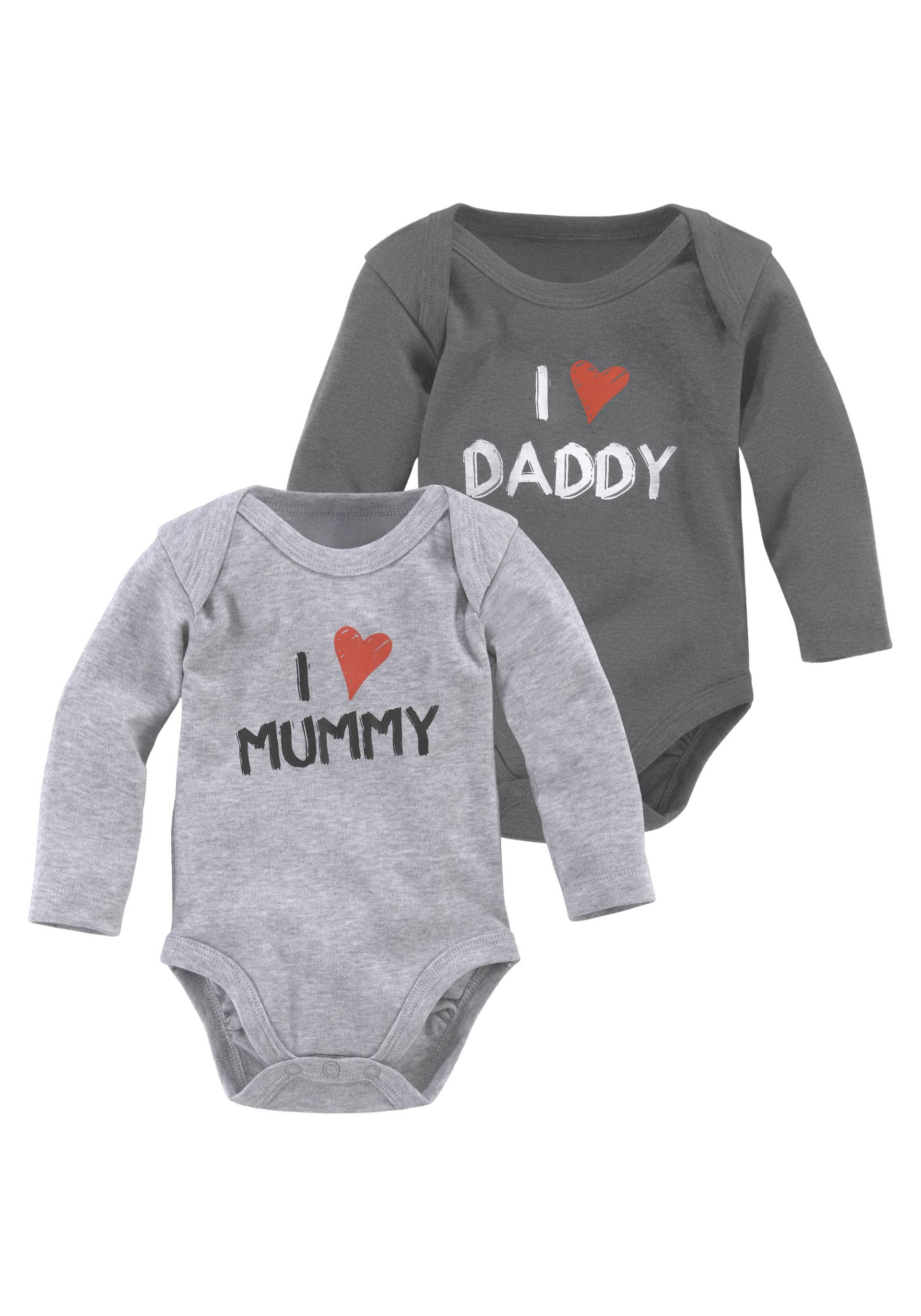 Klitzeklein Langarmbody »Mummy & Daddy«, (Packung, 2 tlg.) von Klitzeklein