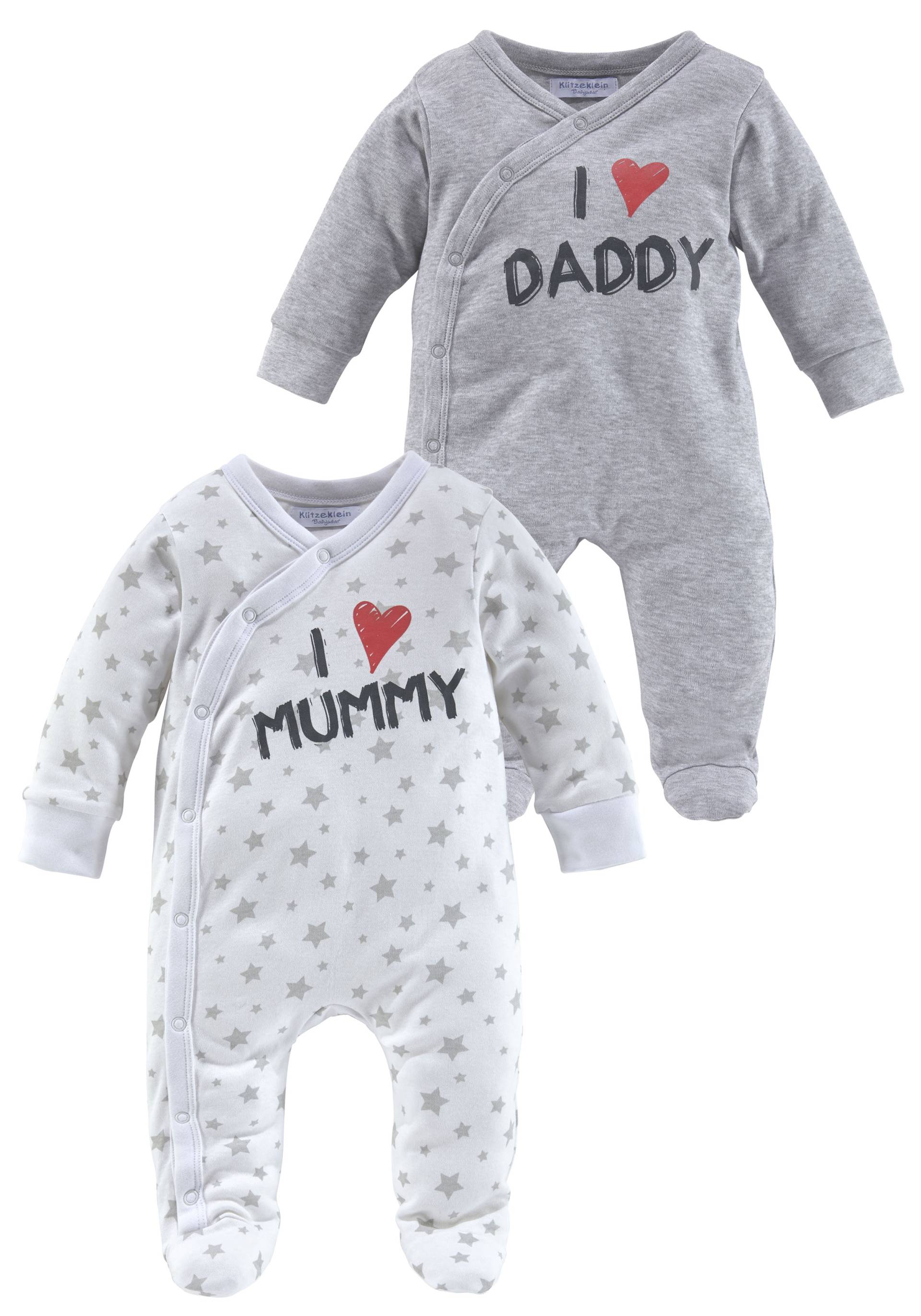 Klitzeklein Schlafoverall »I love Mummy / I love Daddy«, (Packung, 2 tlg.) von Klitzeklein