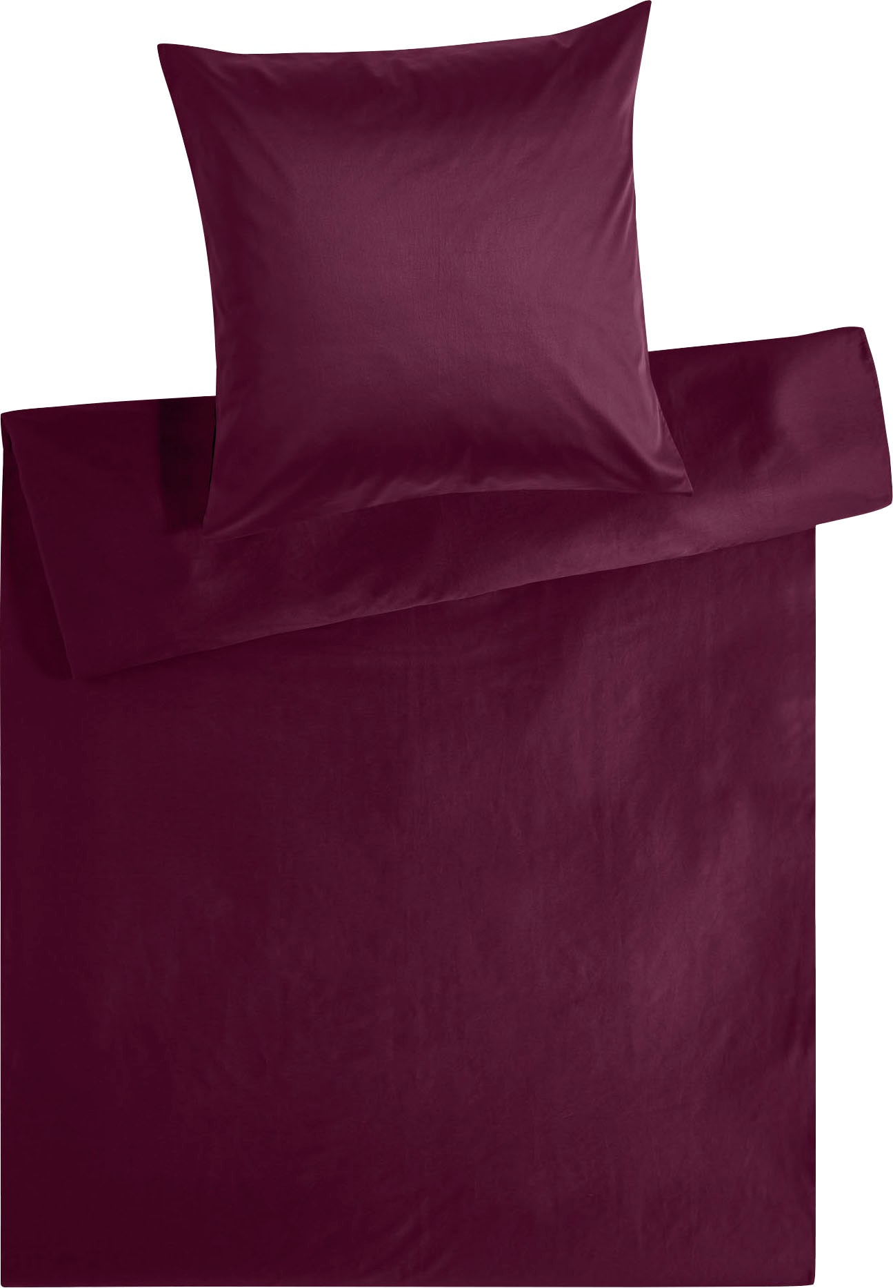 Kneer Bettwäsche »Edel-Satin Uni in 135x200, 155x220 oder 200x200 cm«, (3 tlg.), Bettwäsche aus Baumwolle in Satin-Qualität, unifarbene Bettwäsche von Kneer