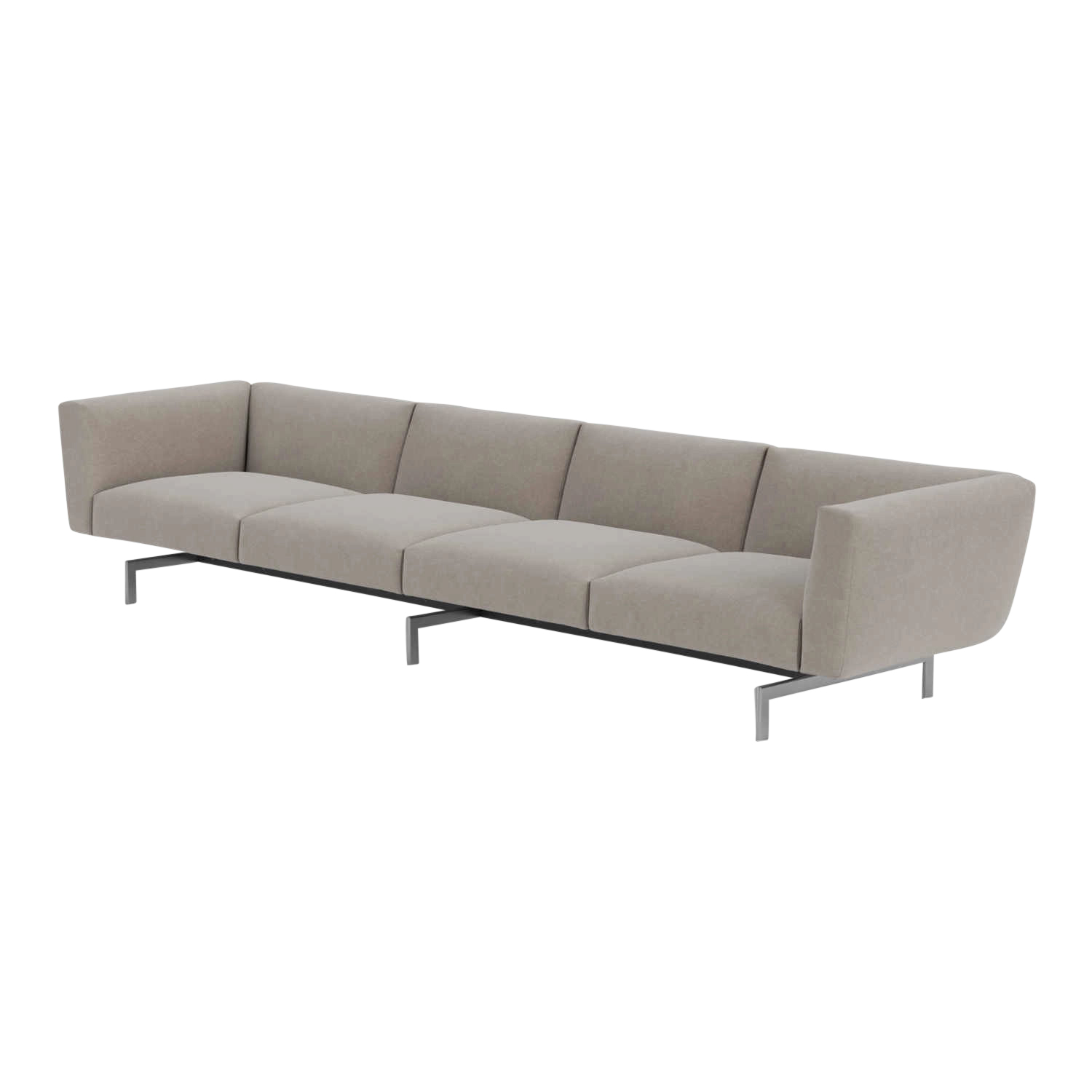 Avio 4er Kompakt Sofa, Polster Farbe 508t (tonus), Gestell aluminiumfarbig, lackiert von Knoll International