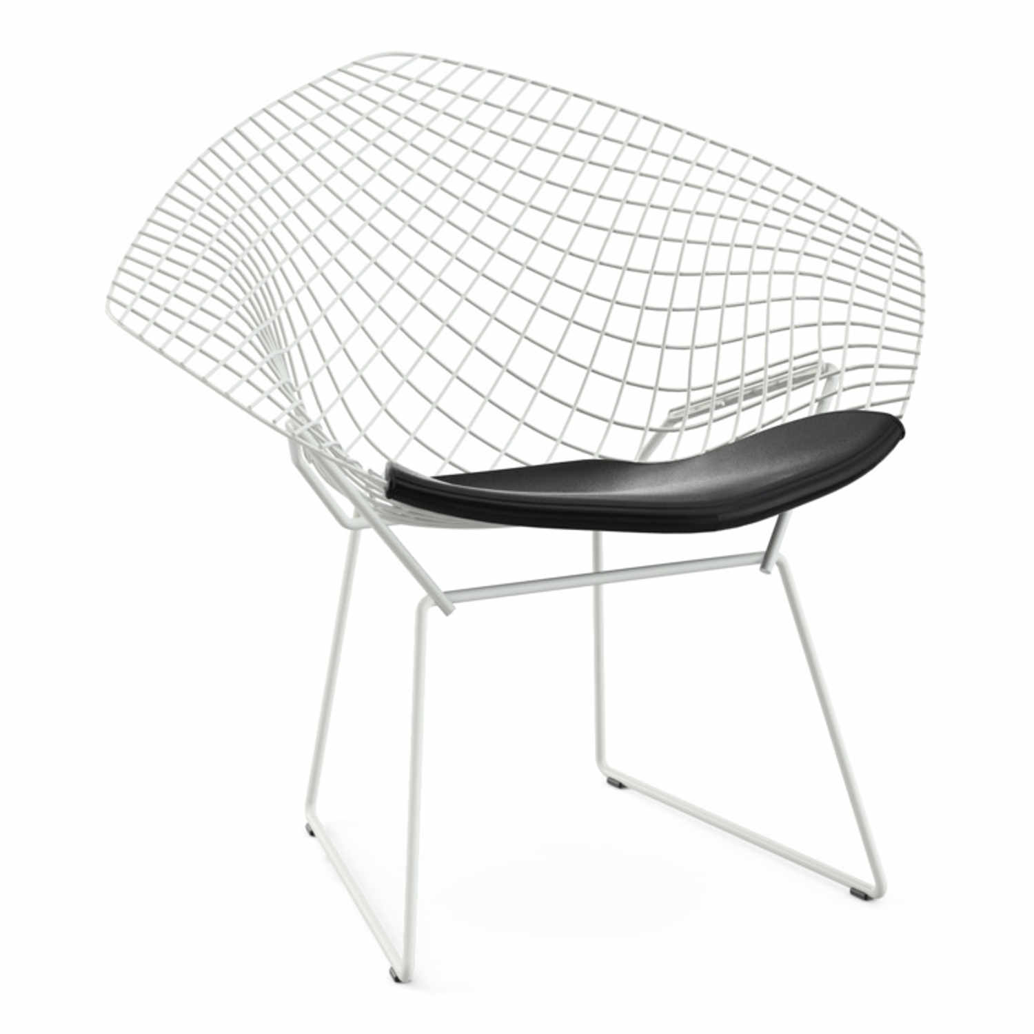 Bertoia Diamond Chair Outdoor Sessel , Farbe weiss, Polster vinyl schwarz Bertoia Diamond Chair Outdoor Sessel , Farbe weiss, Polster vinyl schwarz von Knoll International