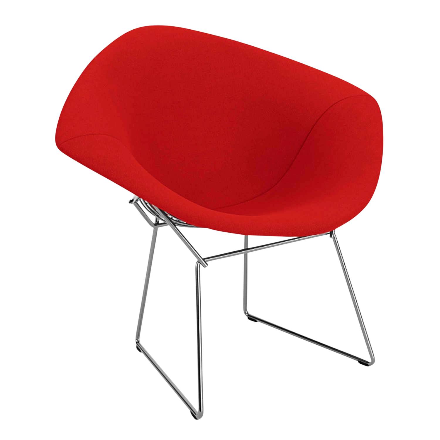Bertoia Diamond Chair Vollpolster-Sessel, Polster Farbe 854t (tonus), Gestell satiniert verchromt von Knoll International