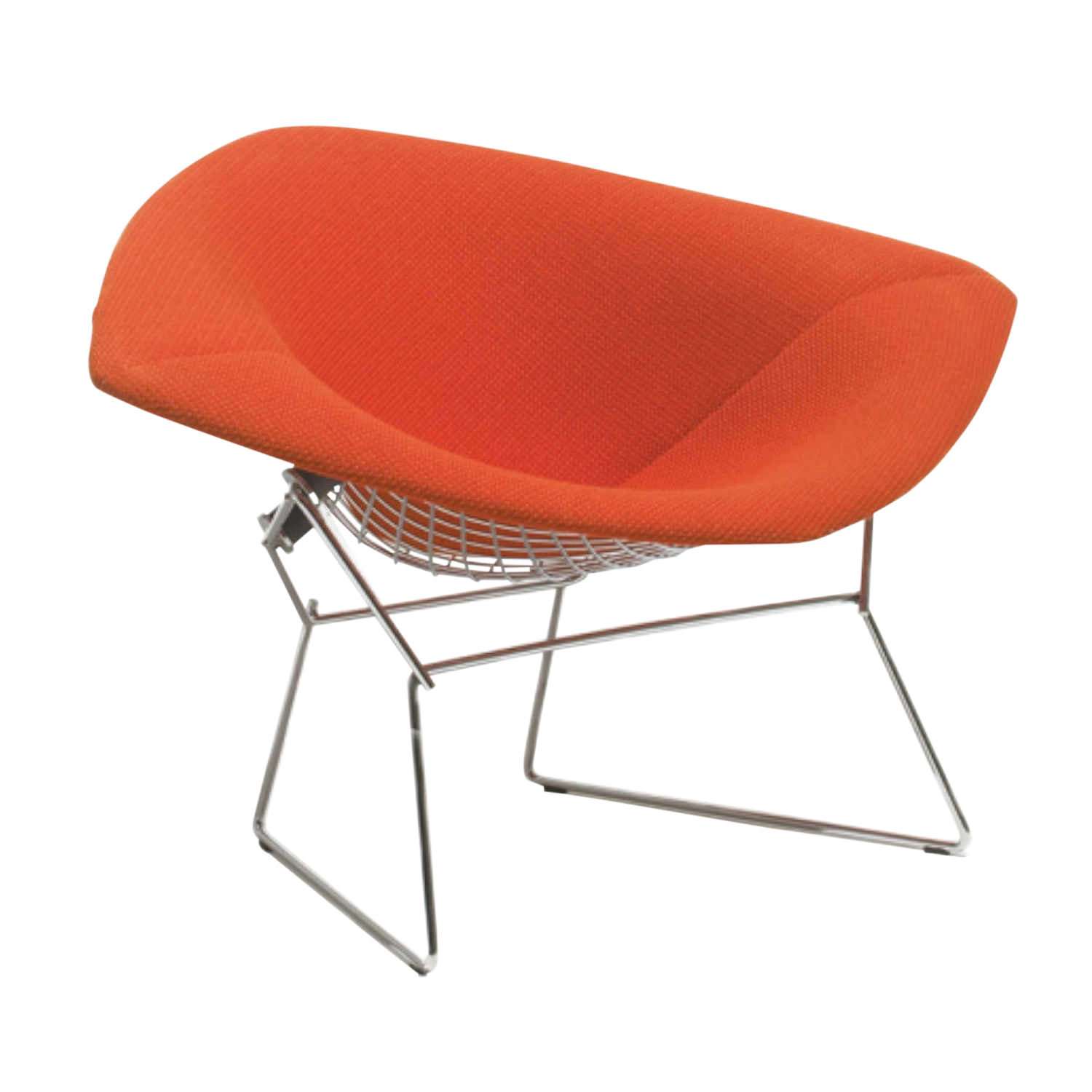 Bertoia Grosser Diamond Chair Vollpolster-Sessel, Polster Farbe 100t (tonus), Gestell rilsan, schwarz von Knoll International