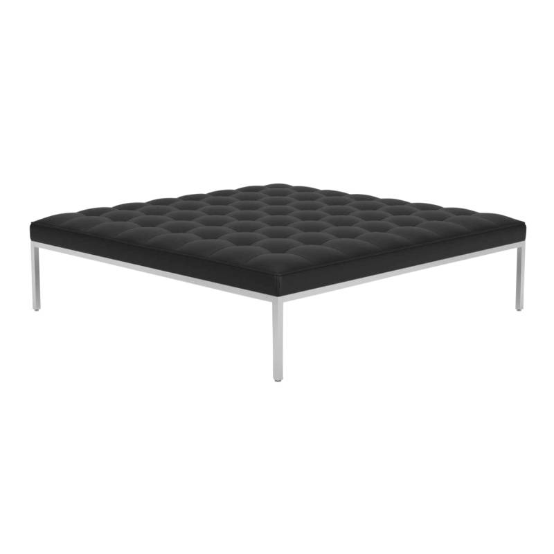 Florence Knoll Relax Bank, Bezug leder, volo white vo785, Grösse b. 144 x t. 144 cm von Knoll International