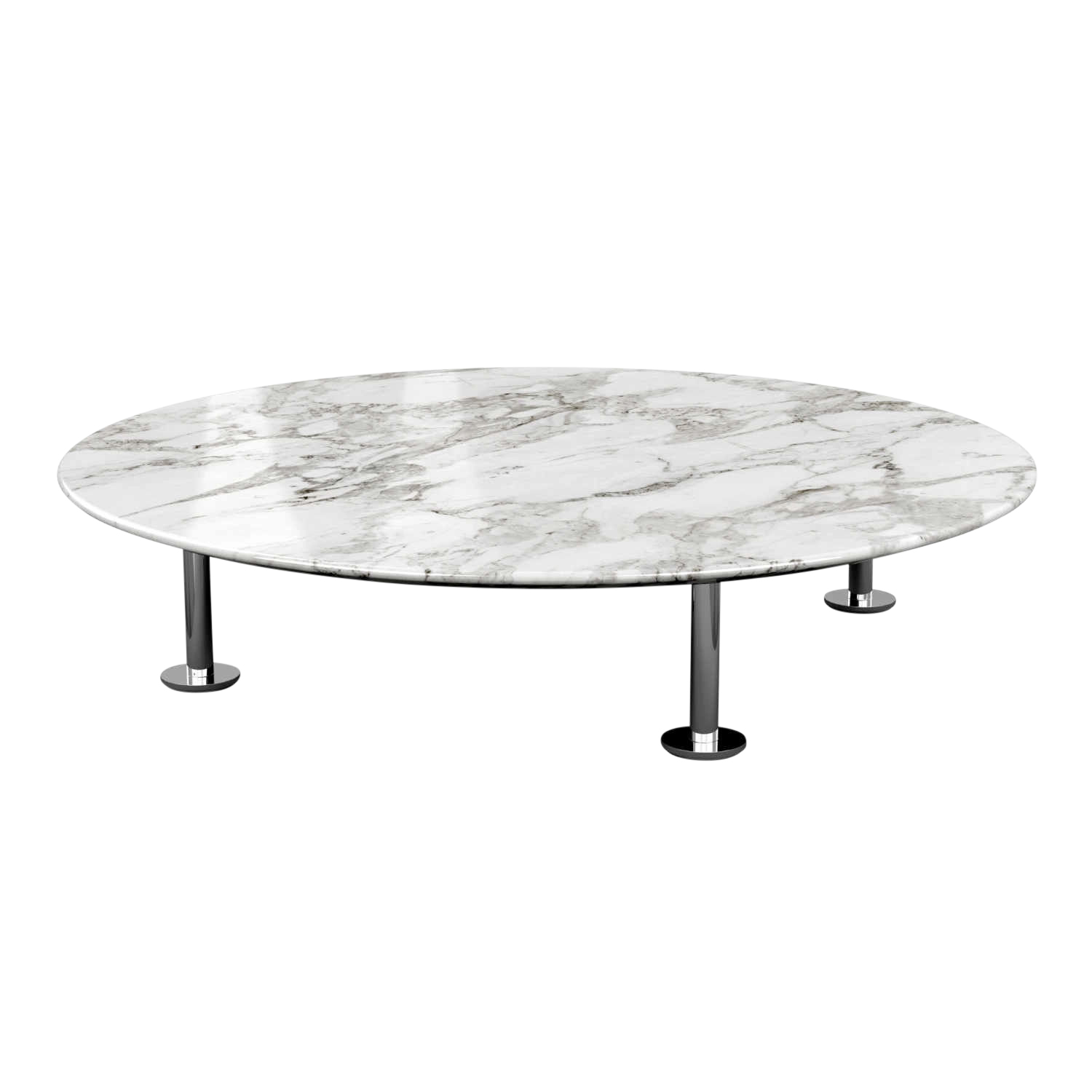Grasshopper Rund Couchtisch, Durchmesser 120 cm, Tischplatte glas, schwarz, Gestell mattschwarz, lackiert Grasshopper Rund Couchtisch, Durchmesser 120 cm, Tischplatte glas, schwarz, Gestell mattschwarz, lackiert von Knoll International