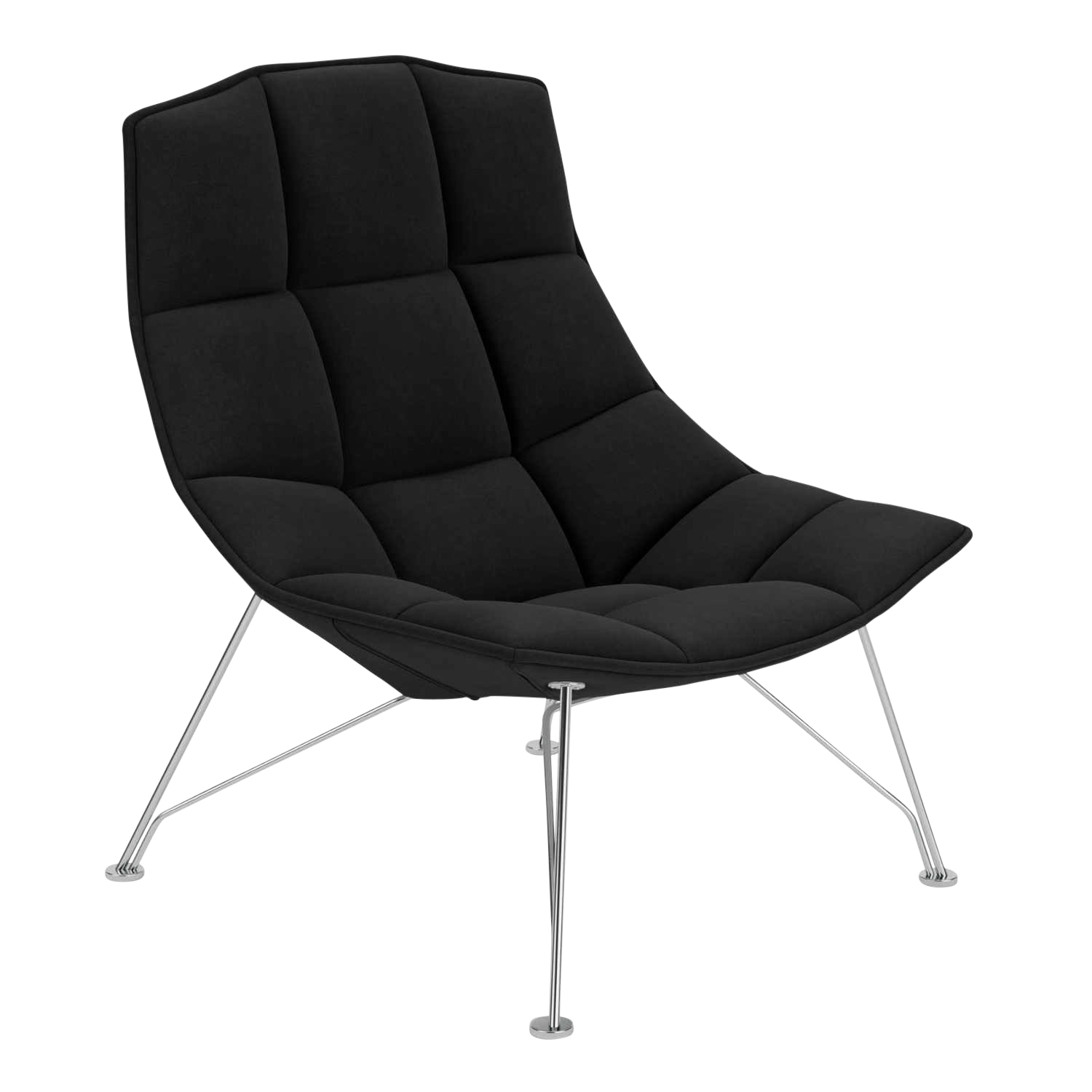 Jehs+Laub Loungesessel, Ausführung bewegliche rückenlehne, Polster Farbe 128t (tonus), Gestell schwarz, texturlackoberfläche von Knoll International