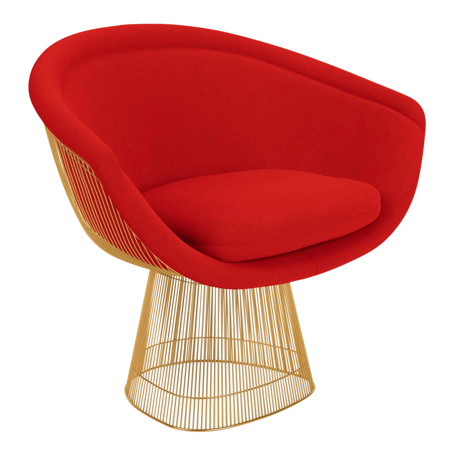 Platner Armlehnsessel, Polster Farbe 130t (tonus), Gestell mit 18k gold überzogen von Knoll International