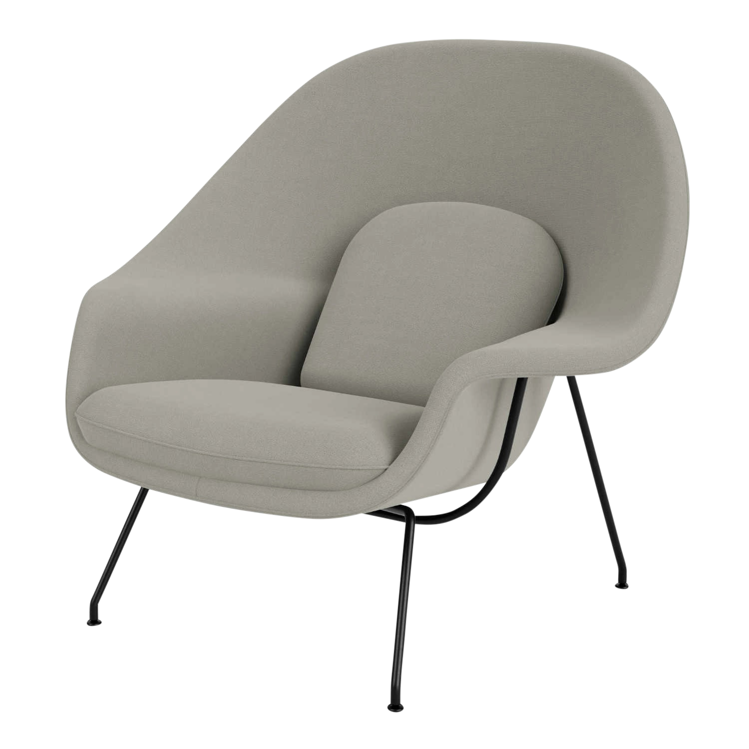 Womb Chair Relax Sessel, Polster Farbe 605t (tonus), Gestell chrom, glänzend von Knoll International