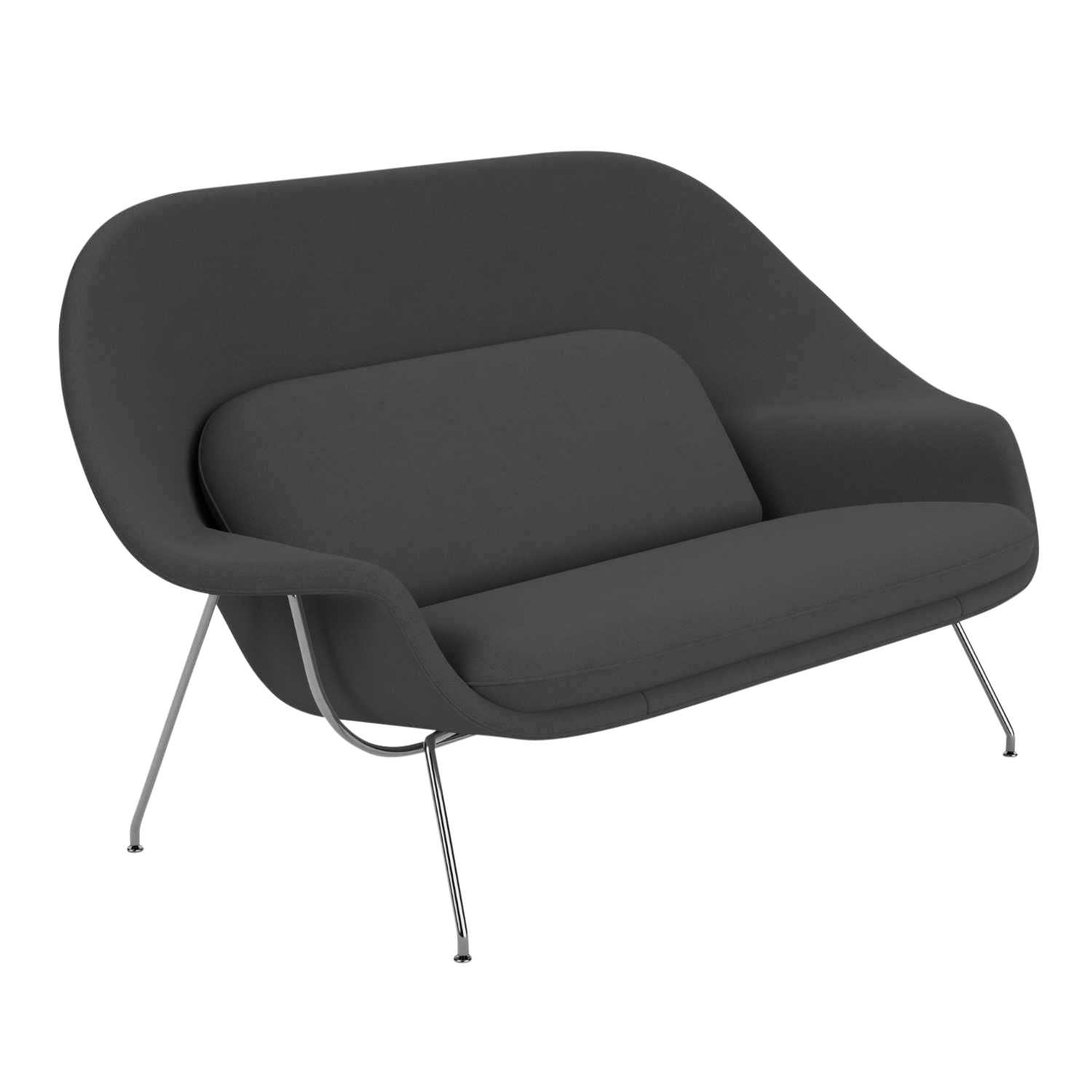 Womb Settee Sofa, Polster Farbe 125t (tonus), Gestell schwarz, lackiert von Knoll International