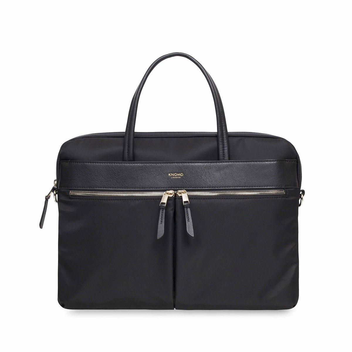 Mayfair Hanover 14" Aktentasche in Schwarz/Gold von Knomo