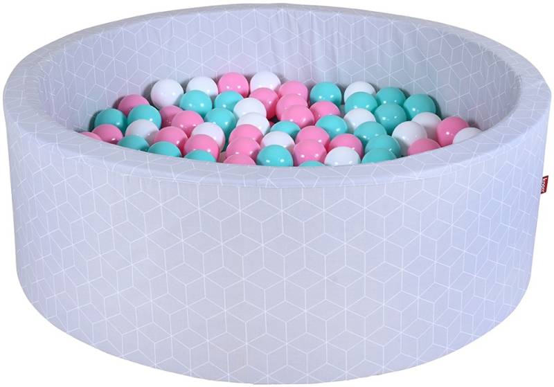 Knorrtoys® Bällebad »Soft, Cube Grey«, mit 300 Bällen rose/creme/lightBlue; Made in Germany von Knorrtoys®