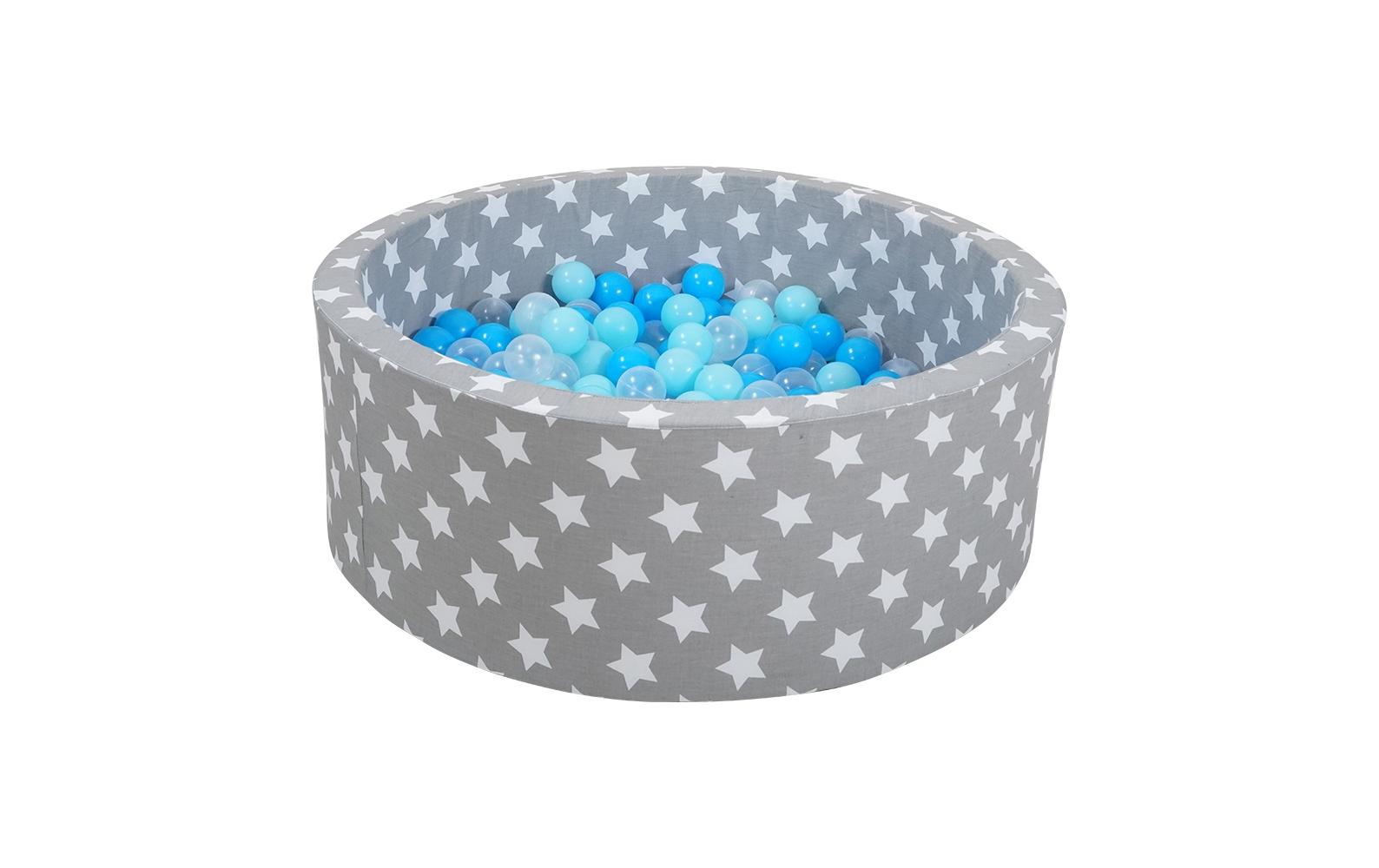 Knorrtoys® Bällebad »Grey White Stars 300 Bälle blue/blue/transparent« von Knorrtoys®