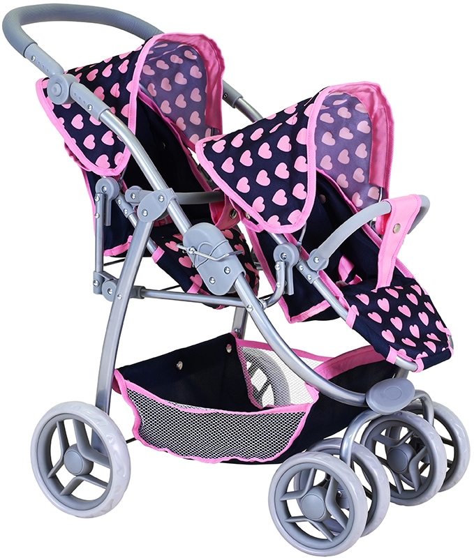 Knorrtoys® Puppen-Zwillingsbuggy »Milo - Pink Hearts« von Knorrtoys®