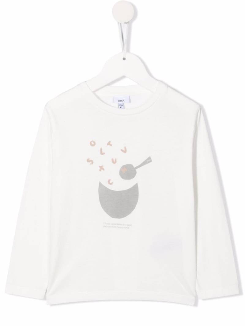 Knot Cook New Words long-sleeve T-shirt - White von Knot