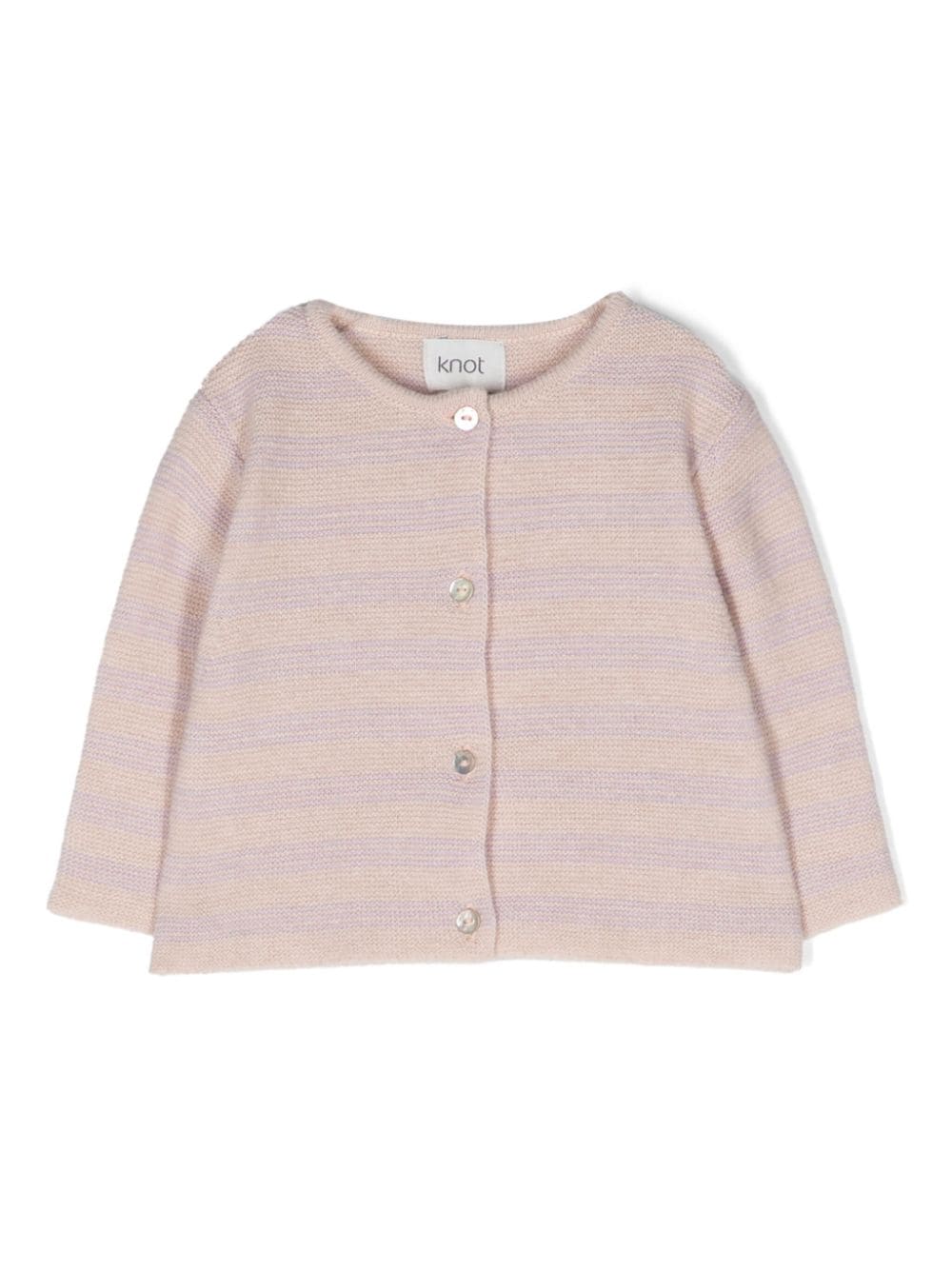 Knot Patty Stripes tricot-knit cardigan - Pink von Knot