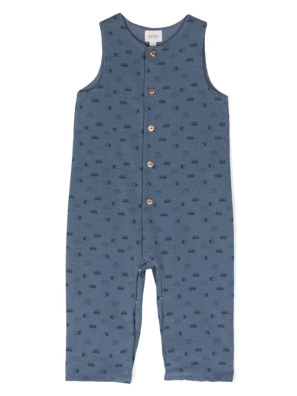 Knot Van-print buttoned overalls - Blue von Knot