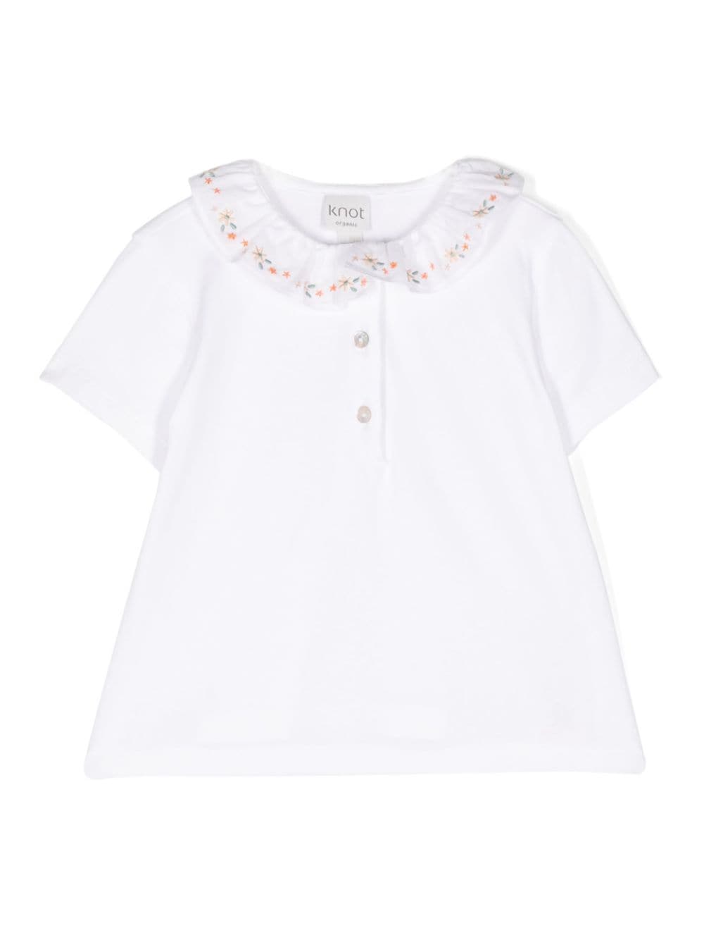 Knot Veronique floral-embroidery T-shirt - White von Knot