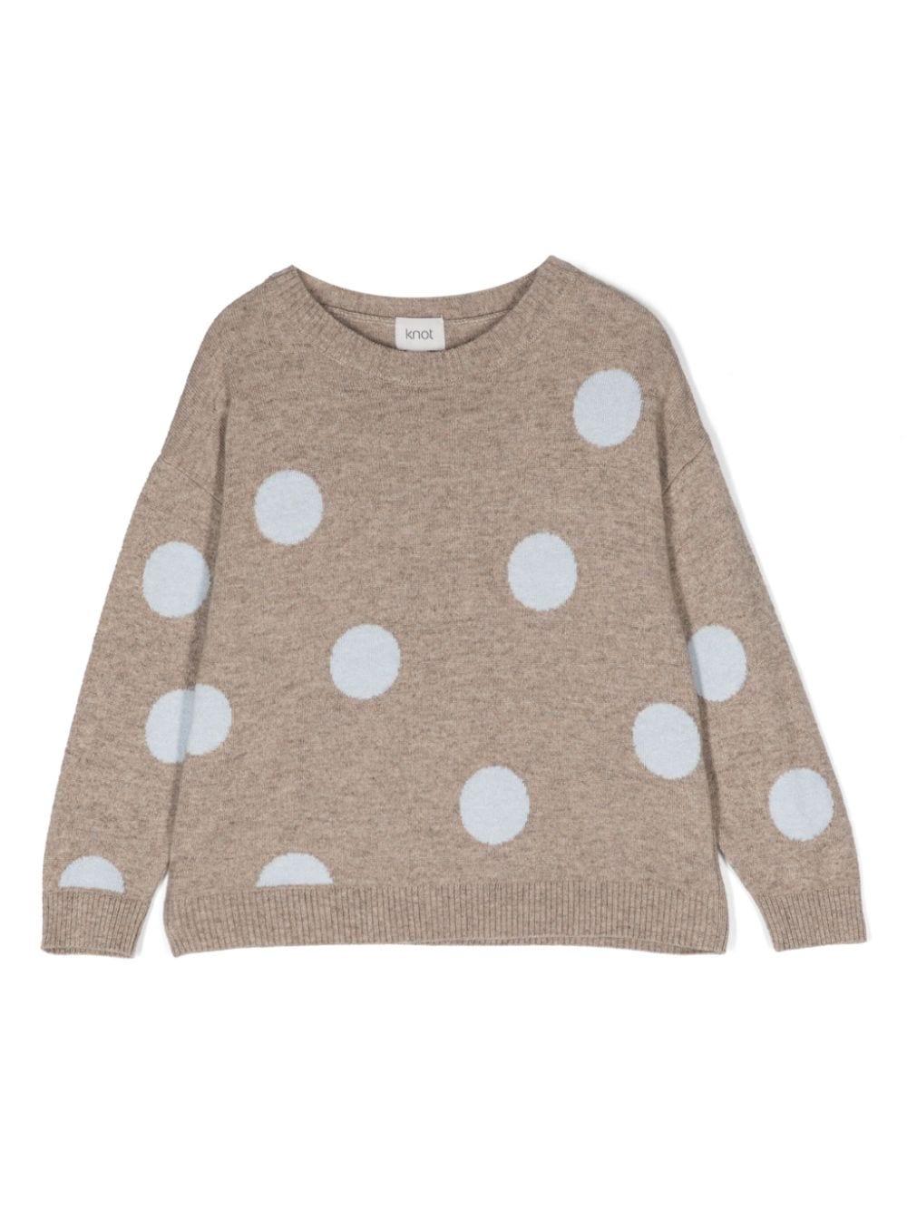 Knot embroidered-polka-dot knitted top - Neutrals von Knot