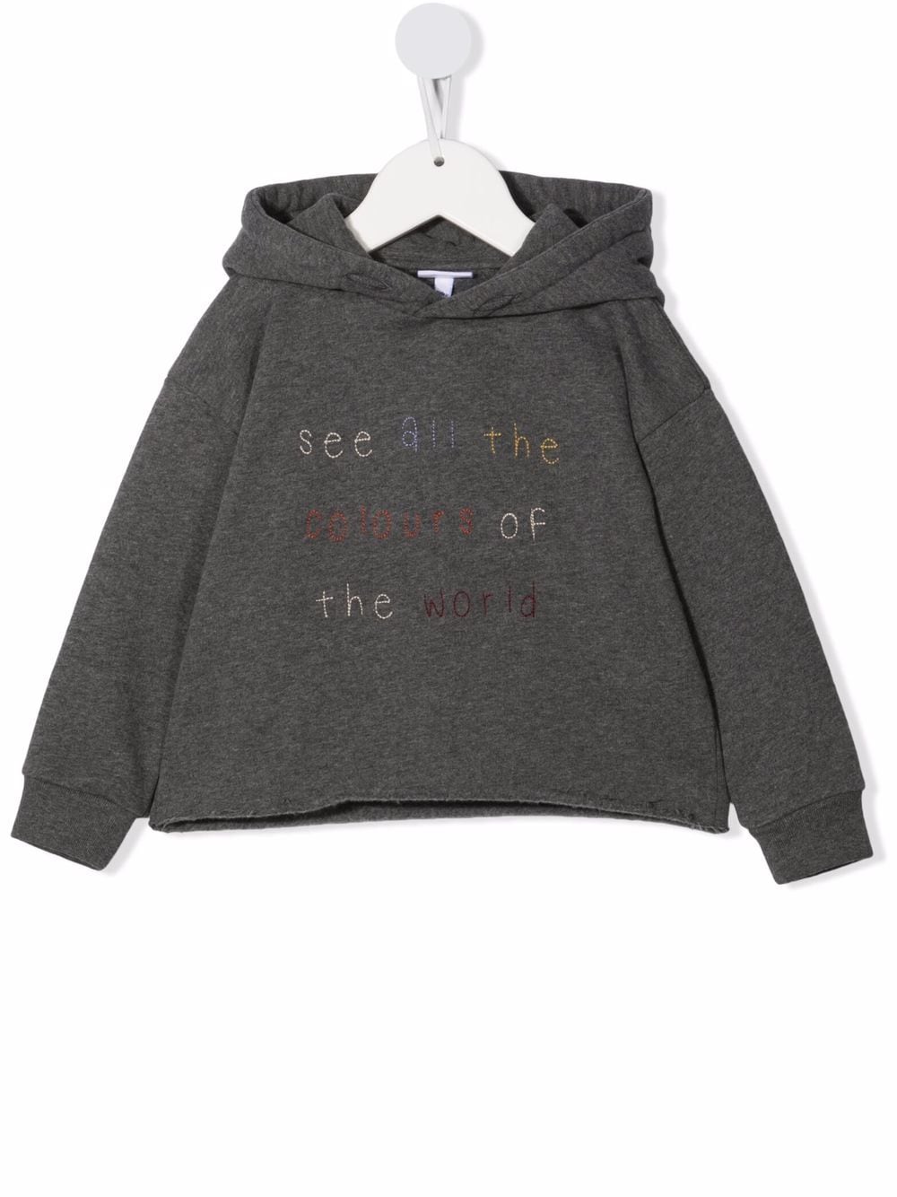 Knot embroidered-slogan pullover hoodie - Grey von Knot