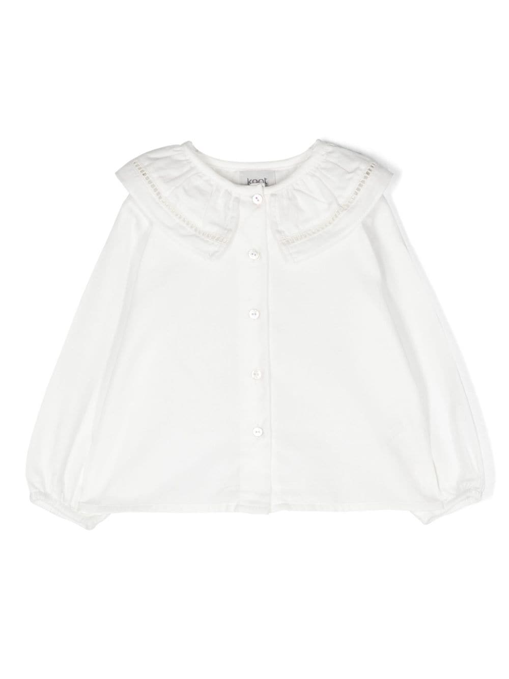 Knot ruffle-collar cotton shirt - White von Knot