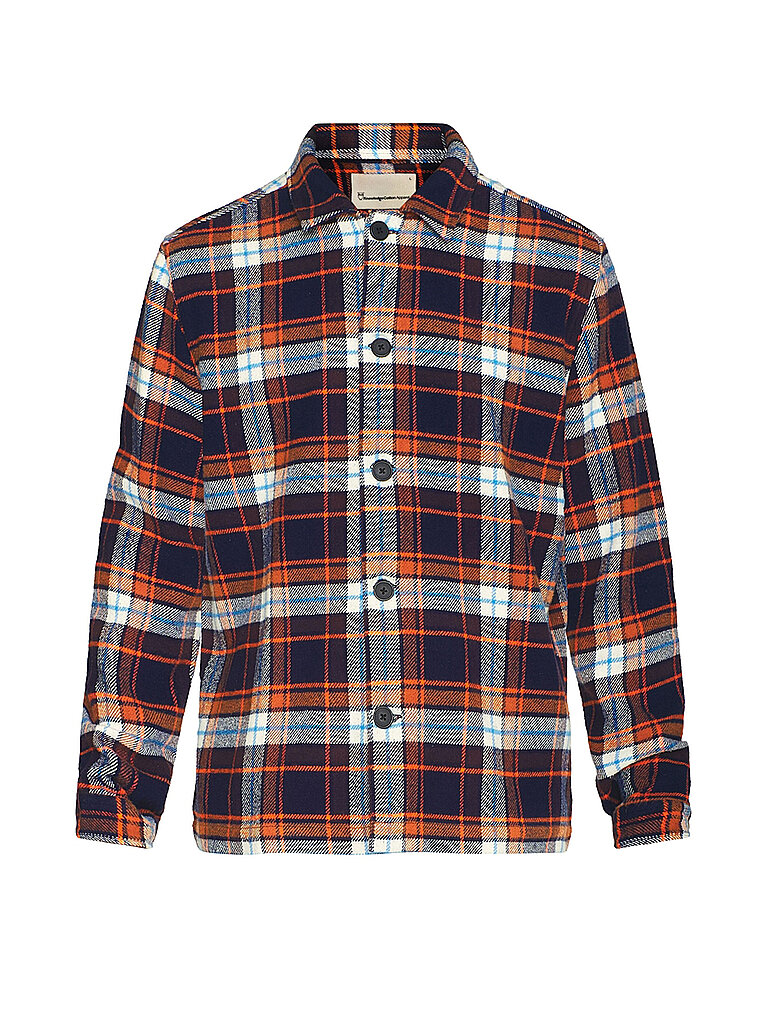 KNOWLEDGE COTTON APPAREL Flanell Overshirt Regular Fit orange | XL von Knowledge Cotton Apparel