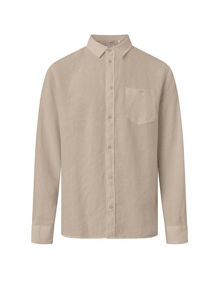 KNOWLEDGE COTTON APPAREL Leinenhemd beige | XL von Knowledge Cotton Apparel