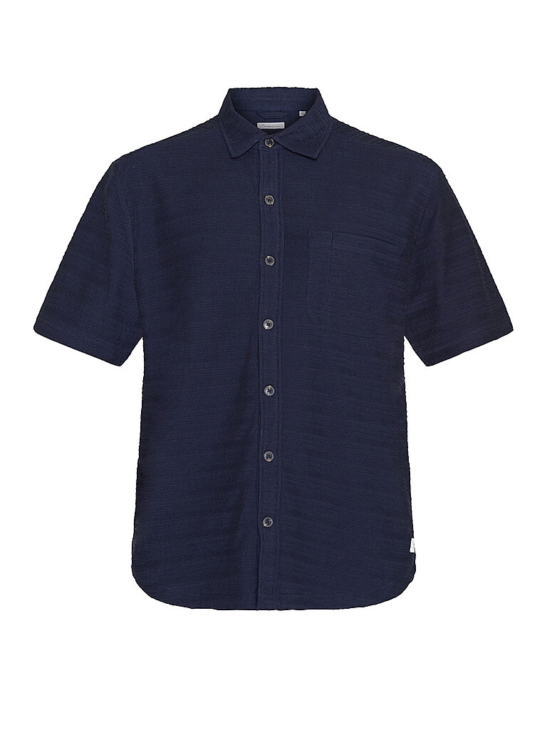 KNOWLEDGE COTTON APPAREL Poloshirt  blau | L von Knowledge Cotton Apparel