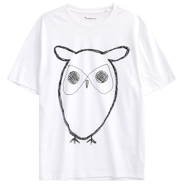 KnowledgeCotton Apparel - Regular Big OWL Front Print - T-Shirt Gr XXL weiß von KnowledgeCotton Apparel