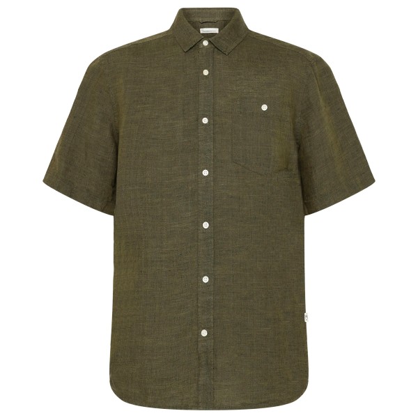 KnowledgeCotton Apparel - Regular Linen S/S Shirt - Hemd Gr XXL oliv von KnowledgeCotton Apparel