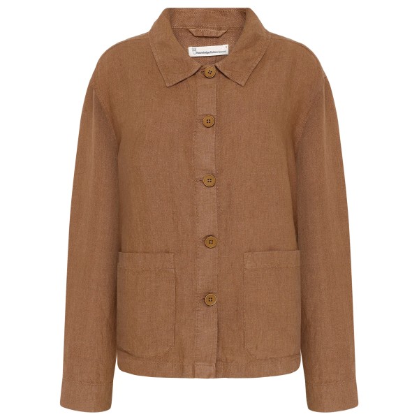 KnowledgeCotton Apparel - Women's Regular Linen Overshirt - Freizeitjacke Gr S braun von KnowledgeCotton Apparel
